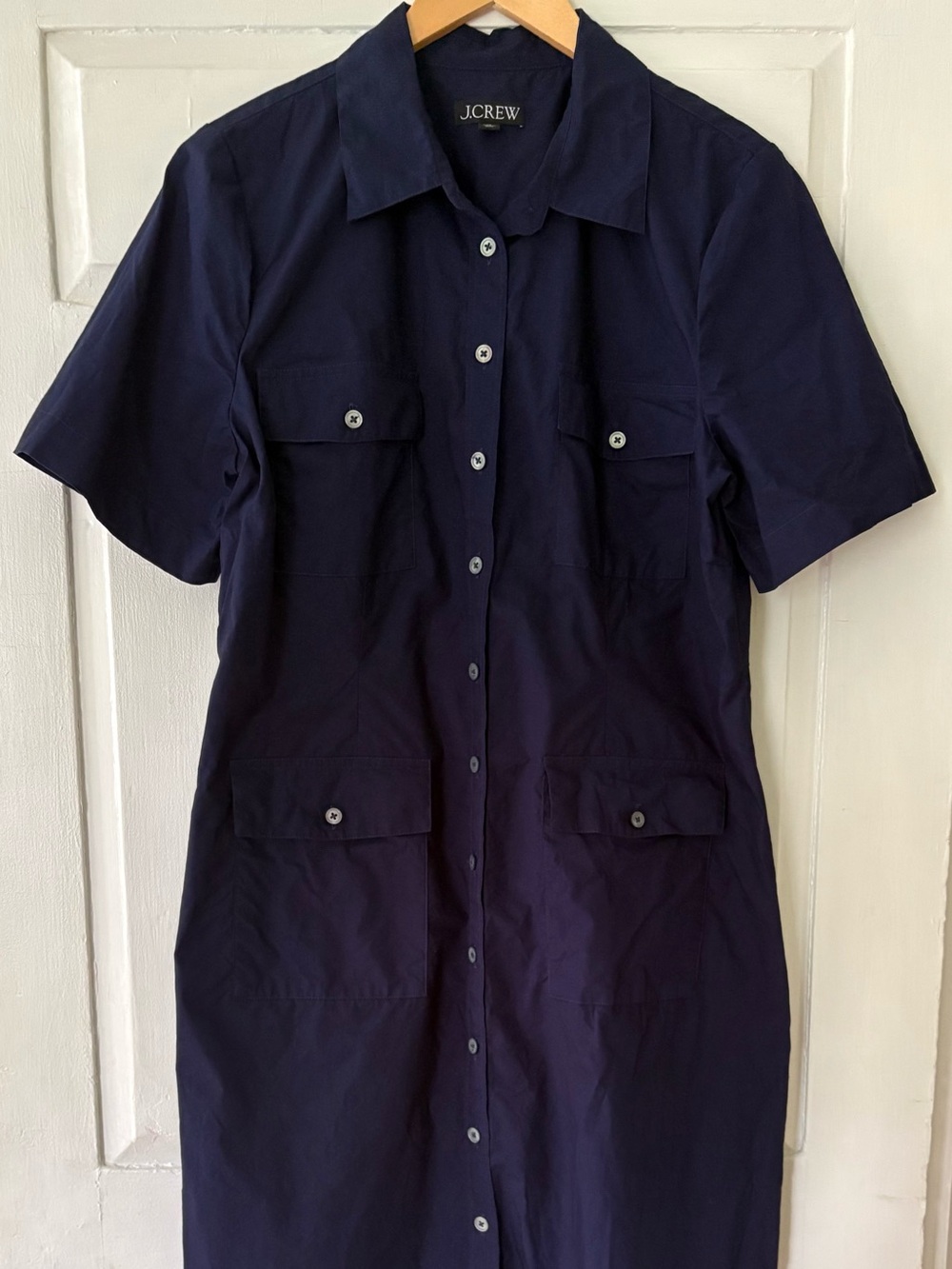 EUC J Crew Retail Utility Shirt Dress in Navy. Size 16. Runs small.